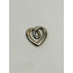 Retired James Avery Sterling Silver Floating Heart Strings Open Heart Pendant